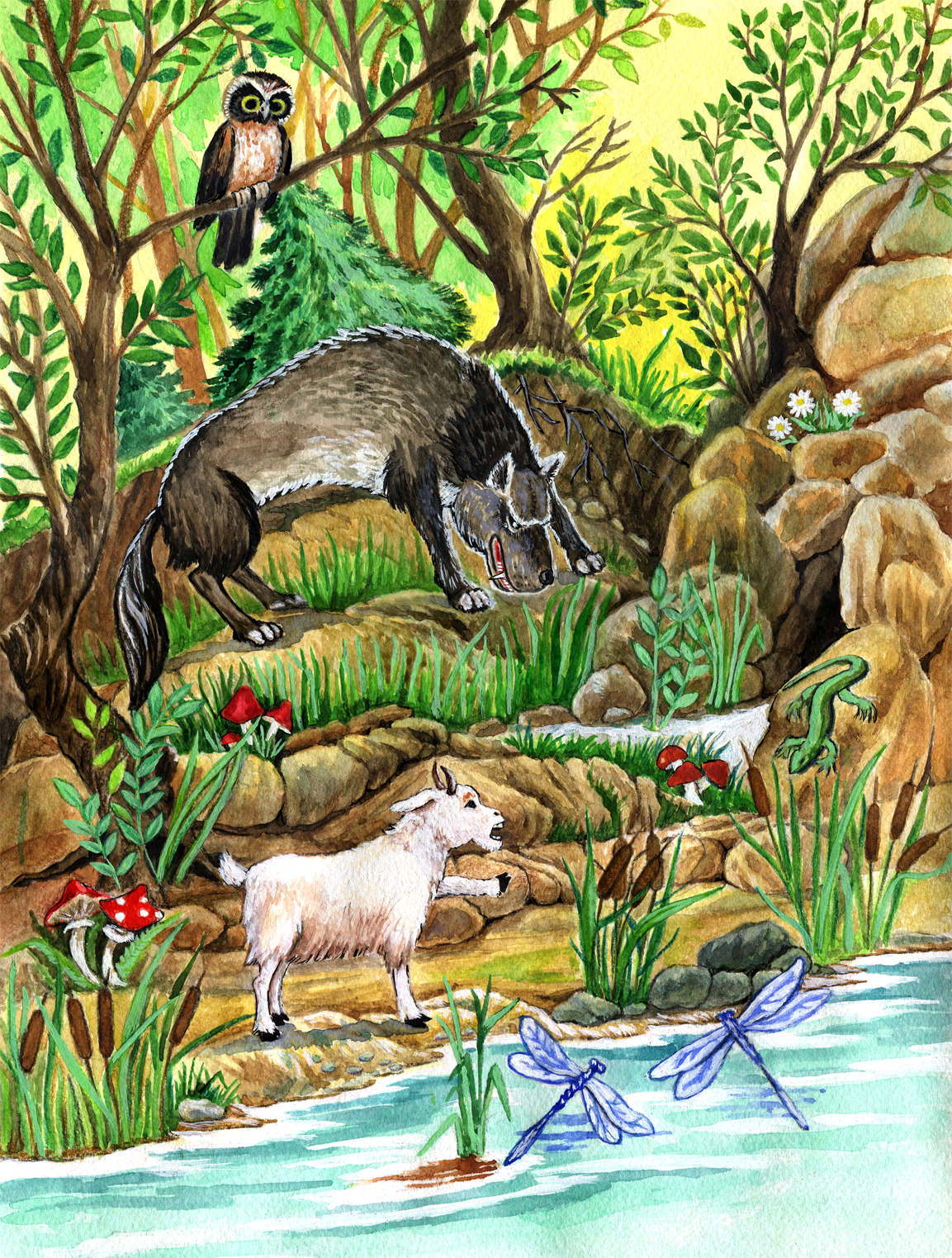 Рисунок на тему волк и ягненок басня