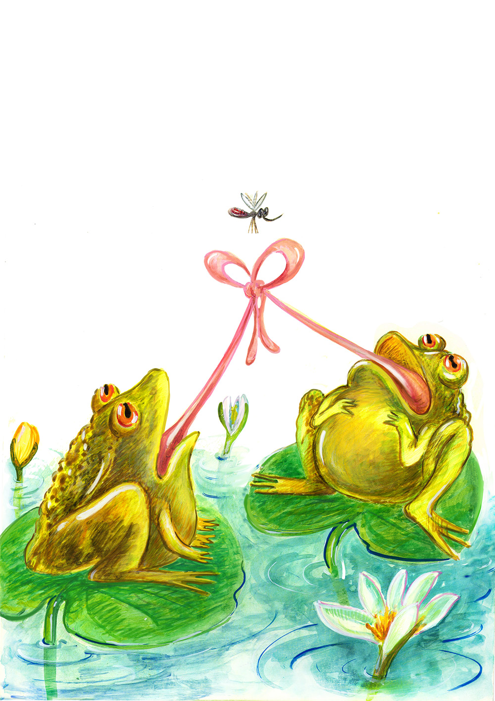 Влюбленные лягушки рисунки