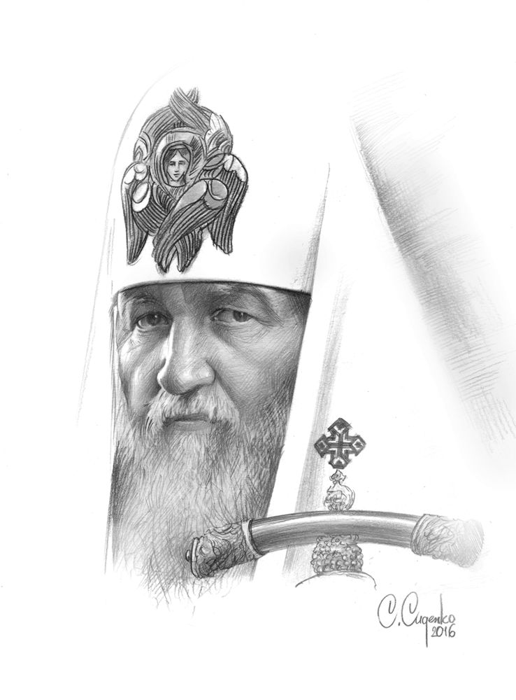 Иллюстрация Патриарх в стиле графика | Illustrators.ru