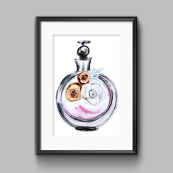 Watercolor perfume bottle illustration