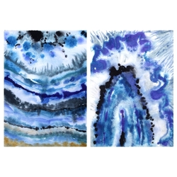 Agate Slice Coasters art poster. Watercolor painting