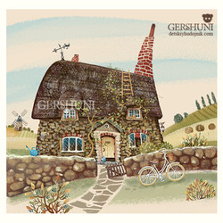 Селянский домик.иллюстрация