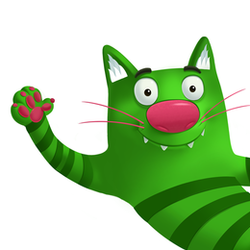 Зеленый дропбоксовый кот