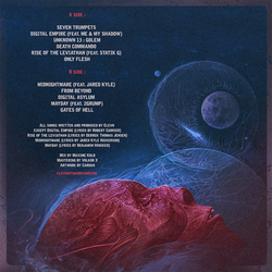 Back side to vynil album "ELEVN" synthwave/metal (france)