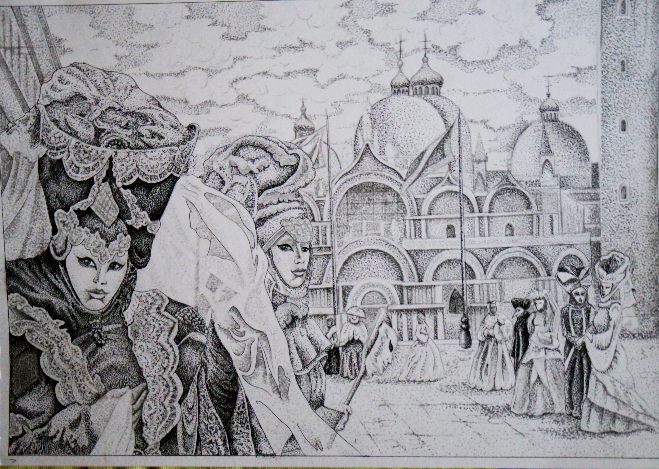 Венеция карнавал на гравюрах