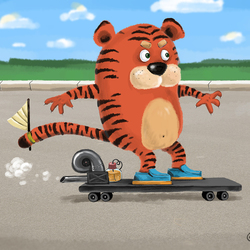 Tiger turbo-skater!