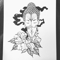 buddha with peony