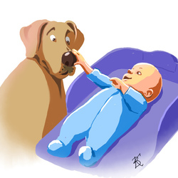 Ребенок и пес