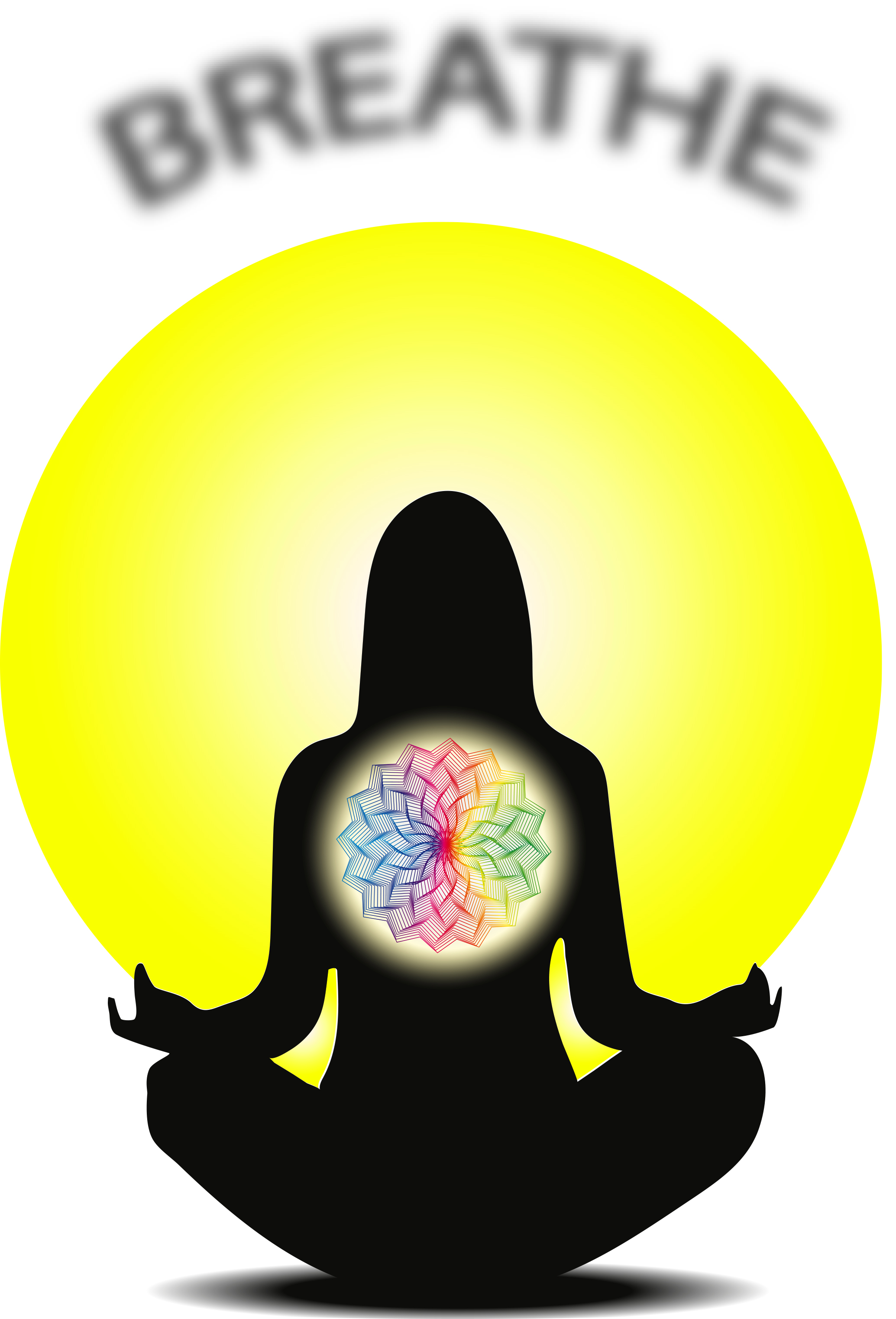 Иллюстрация медитация в стиле компьютерная графика, плакат