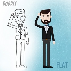 Персонаж flat+doodle