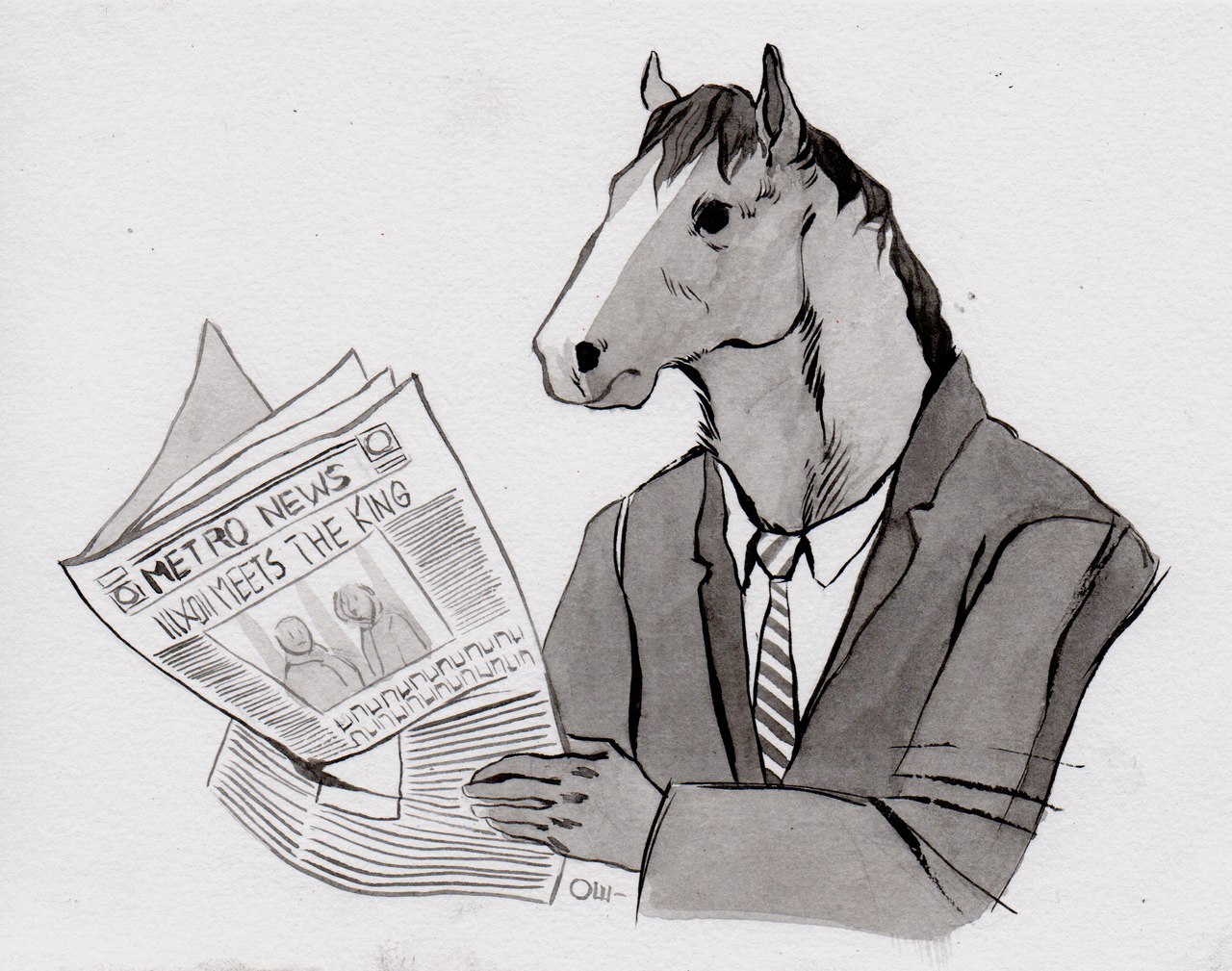 Конь с газетой