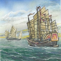 Корабли китайских мореплавателей.