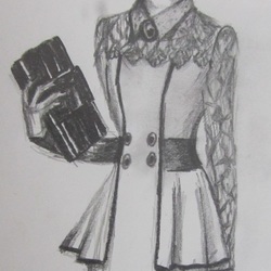 Платье с кружевом и баской