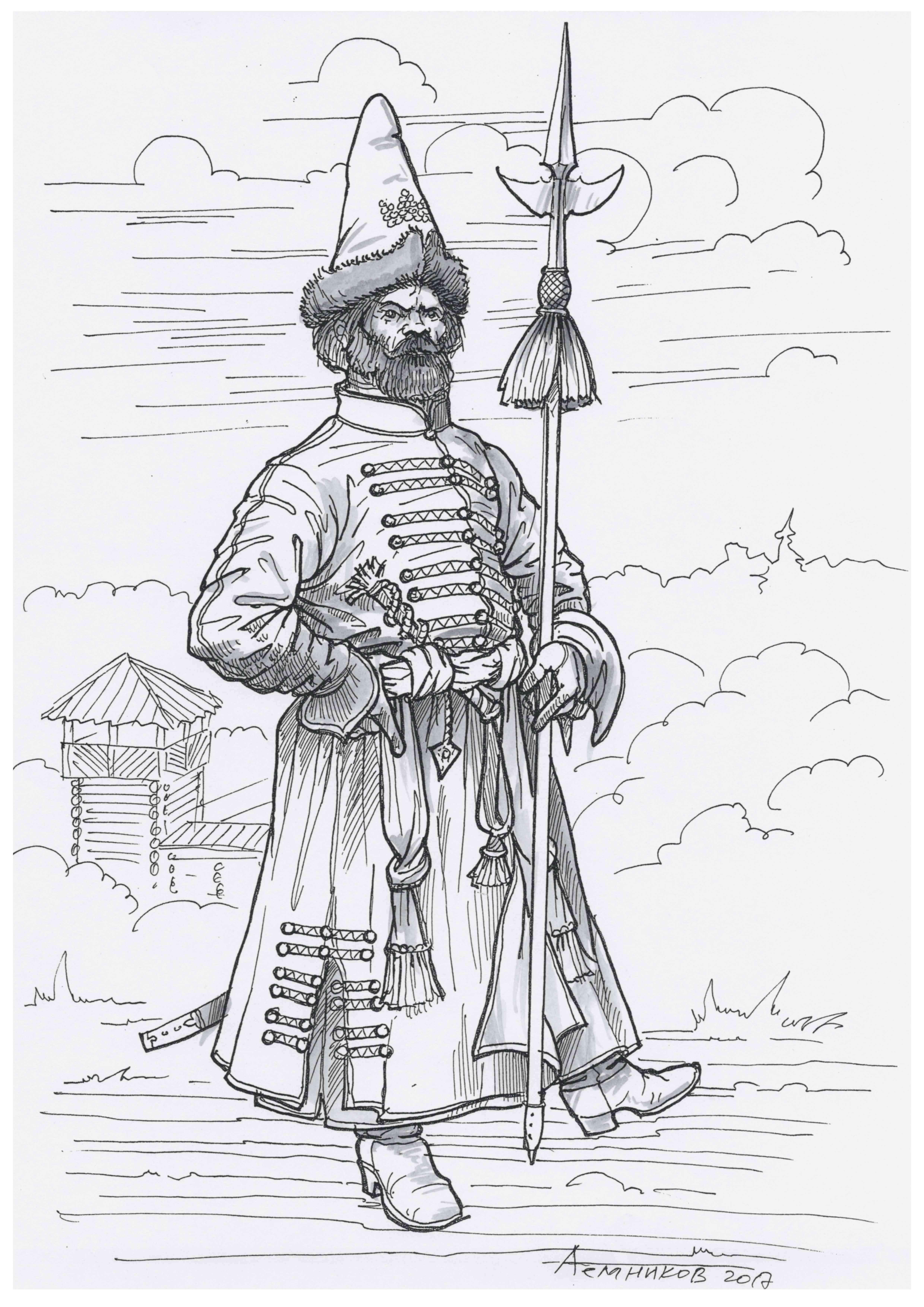 Стрелец в России 17 века рисунок