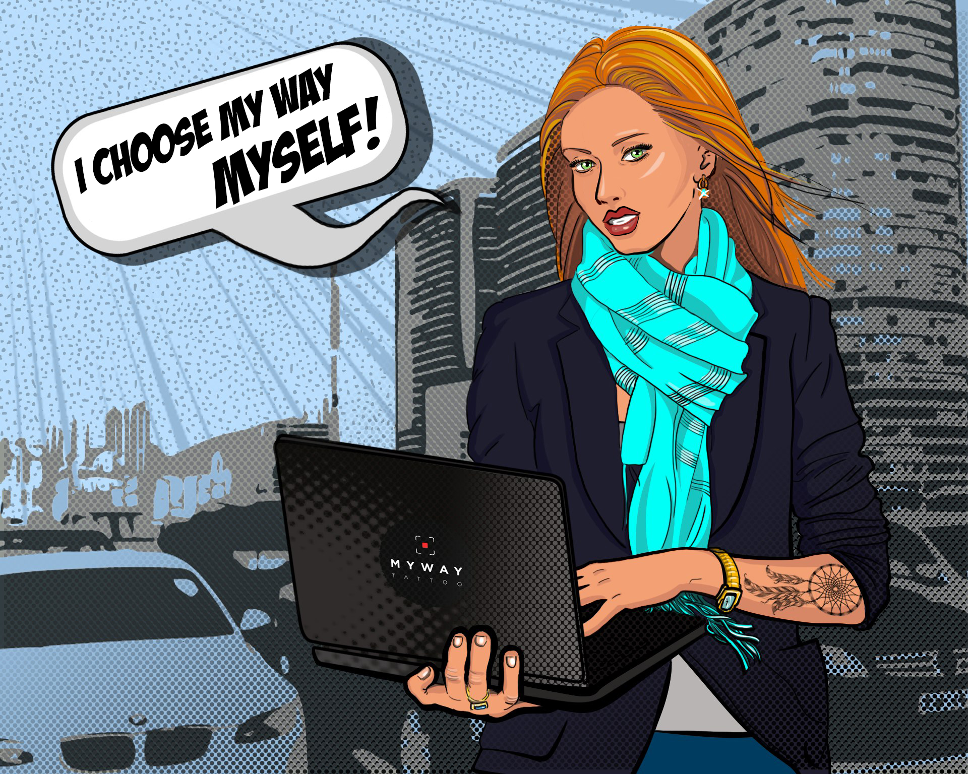 Рекламная иллюстрация для my way tattoo
