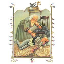 Иллюстрации к сборнику сказок братьев Гримм "Храбрый портняжка"
