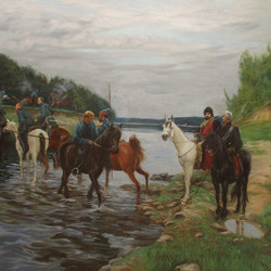 Рубикон.Переход через реку отряда Дениса Давыдова.