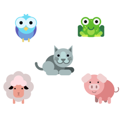 Flat icons animals