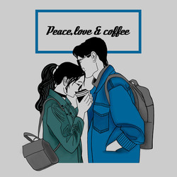 Арт-принт /Peace,love & coffee/