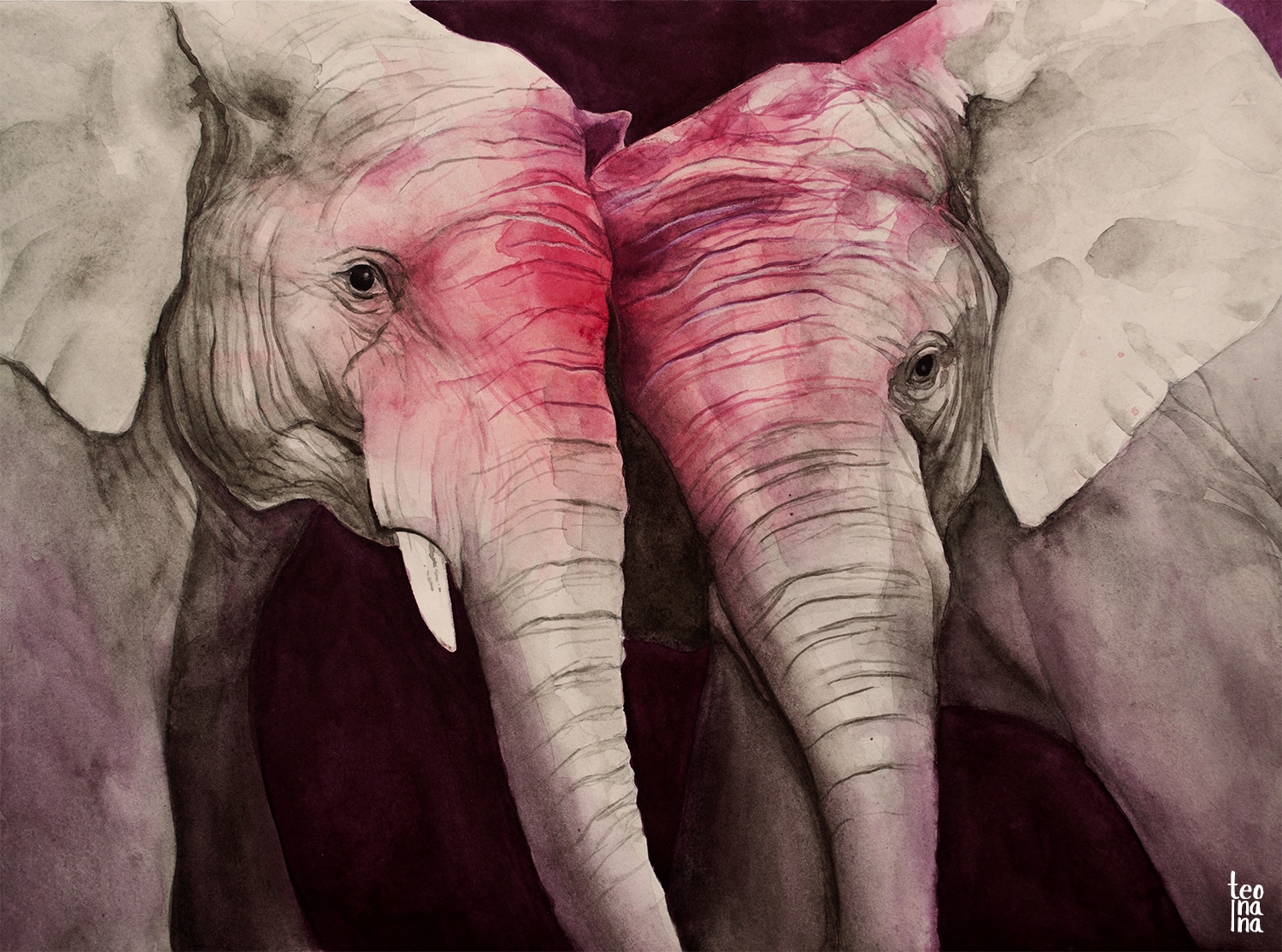 Розовый слон картина