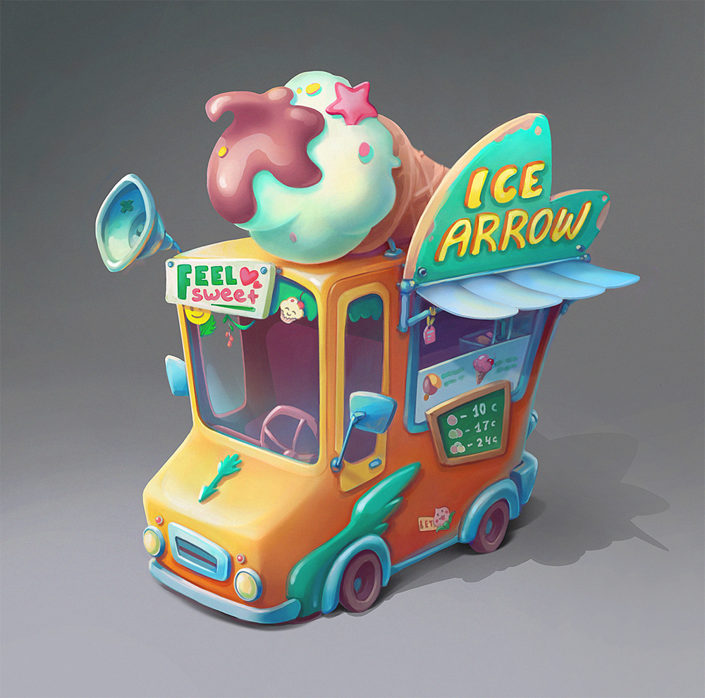 Фургон мороженщика из игры Ice Cream. Мороженщик Ice Cream фургон игра. Машина мороженщика. Вагончик с мороженым.