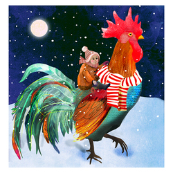 Открытка к новому 2017 году Петуха