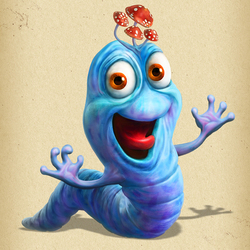 Chuck, blue worm