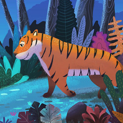 тигр, иллюстрация к книжке