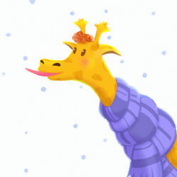 Жираф который любит снег