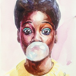 Bubblegum watercolor
