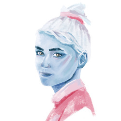 Портрет девушки с белыми волосами