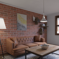  Interior room in loft style