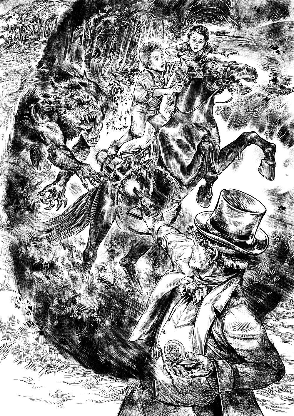 Иллюстрация Ученик царёва арихметчика в стиле книжная графика,