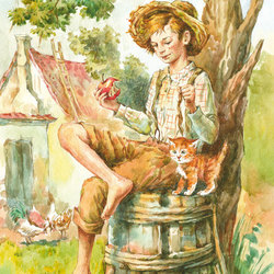 Приключения Тома Сойера. Иллюстрация на обложку.