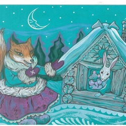 "Теремок", иллюстрация к сказке