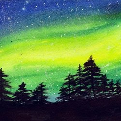 пейзаж акварель