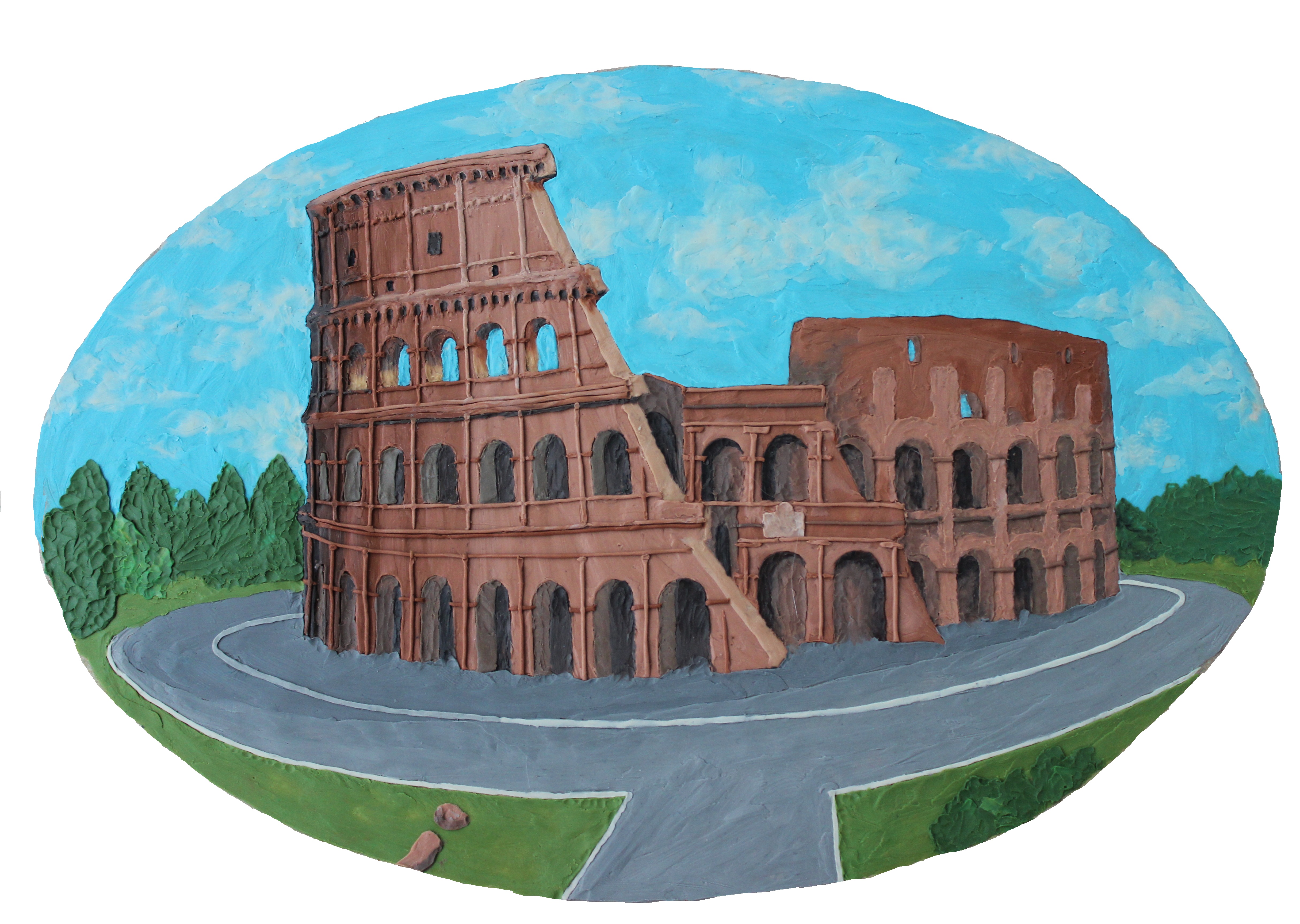 Колизей в Риме из пластилина