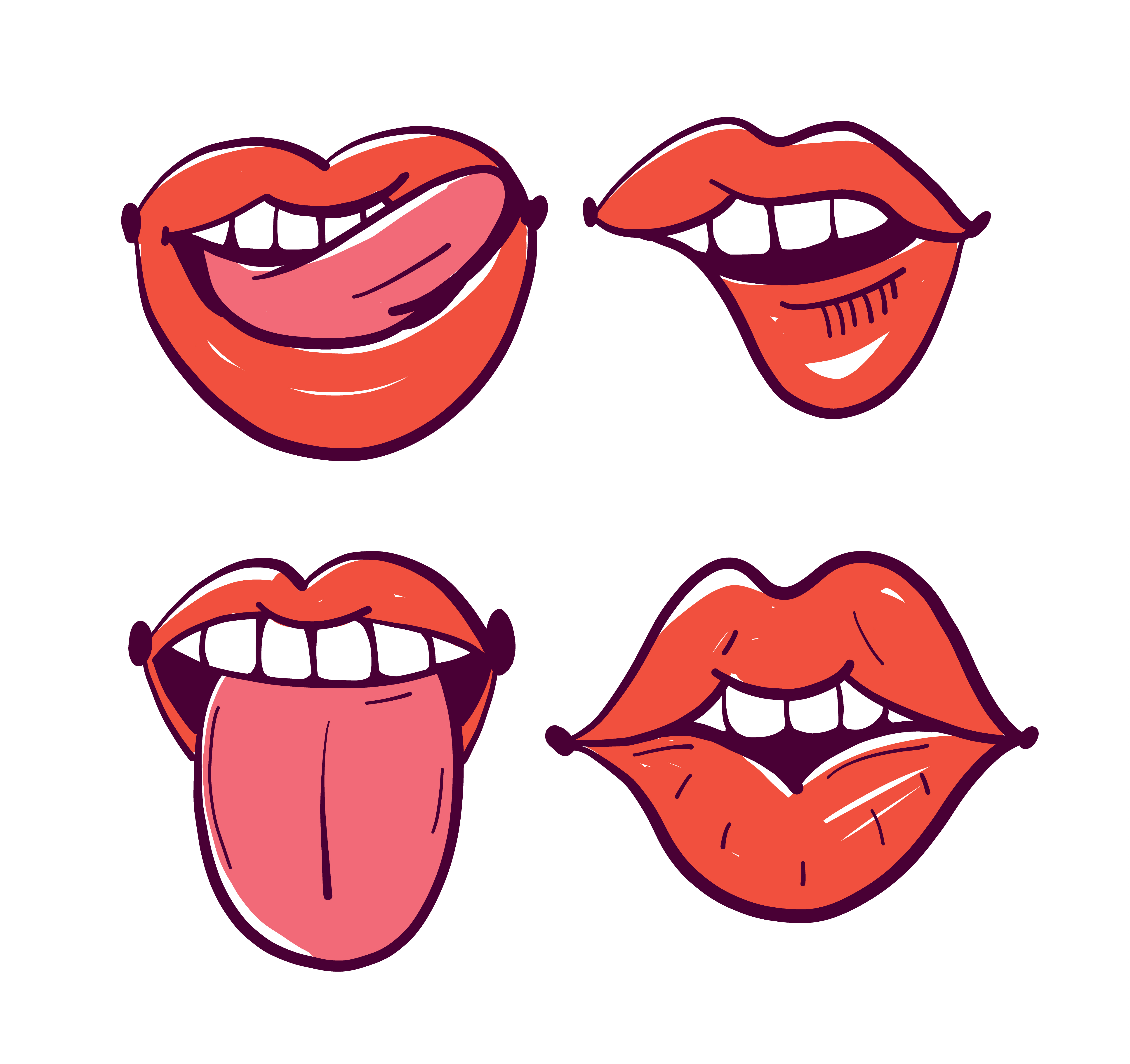 Мультяшный рот с языком