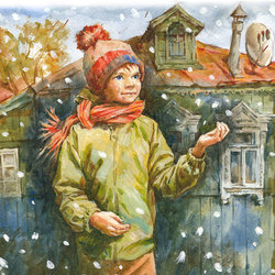 Первый снег. Иллюстрация к повести.