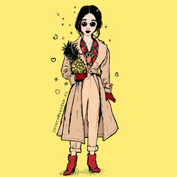 Девушка с ананасом