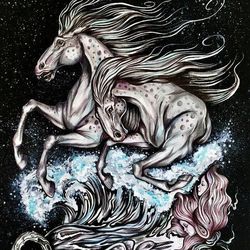 Horses and flower of life