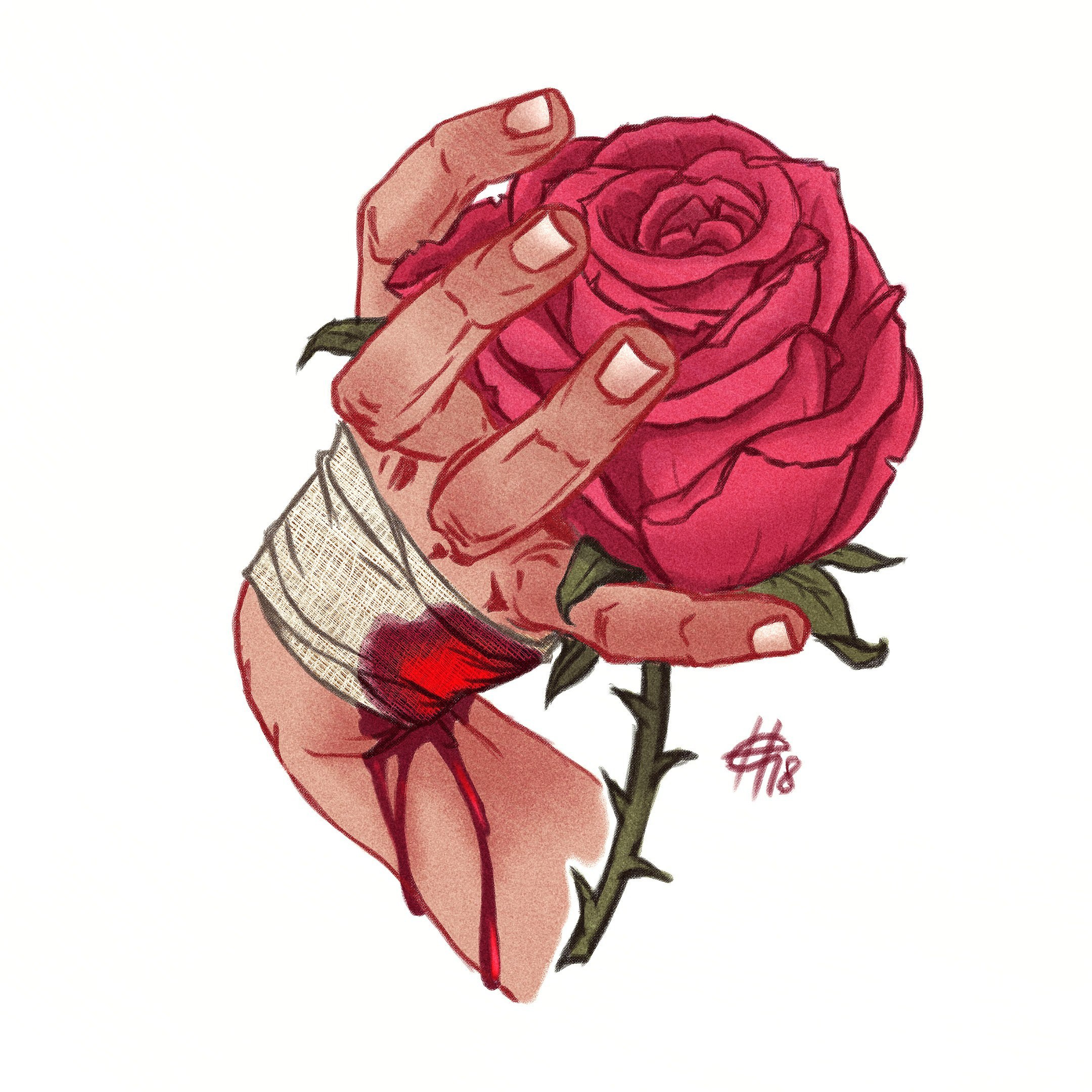 Вянущая роза арт