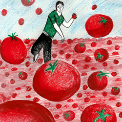 Плакат "La tomatina"