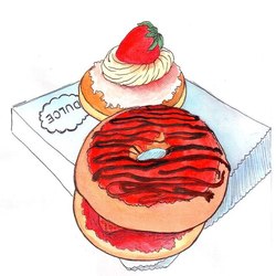 donut and strawberry