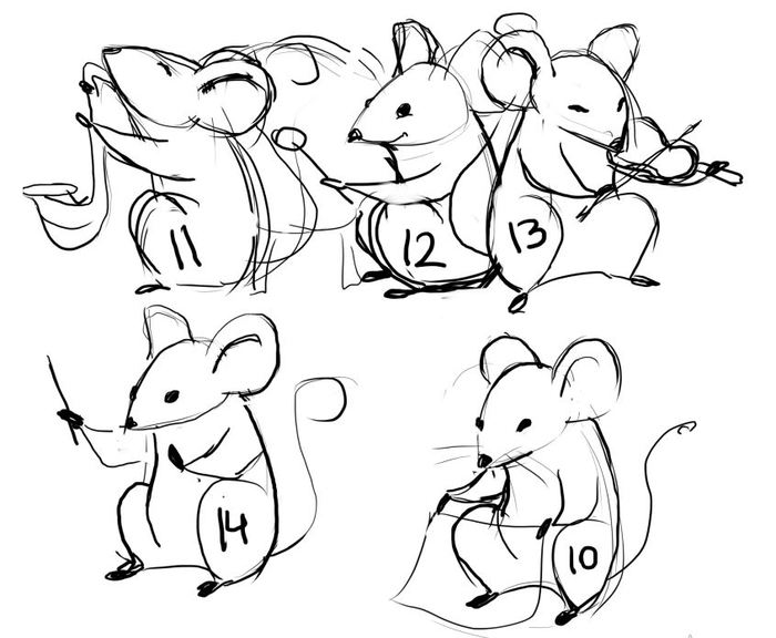 Шесть мышей. Мышка скетч. Мышонок скетч. Мультяшные мыши скетч. Мышь эскиз.