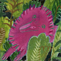 Розовый зверь в джунглях 