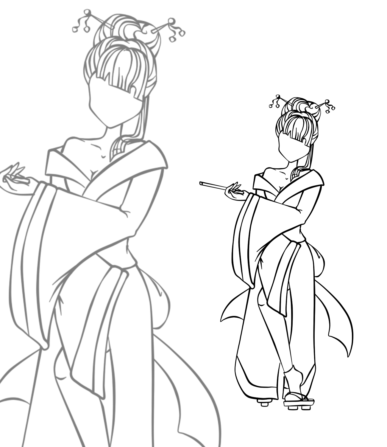 Раскраска Муза в кимоно | Раскраски Винкс Муза (Winx Muza). Раскраска Муза из мультика Винкс