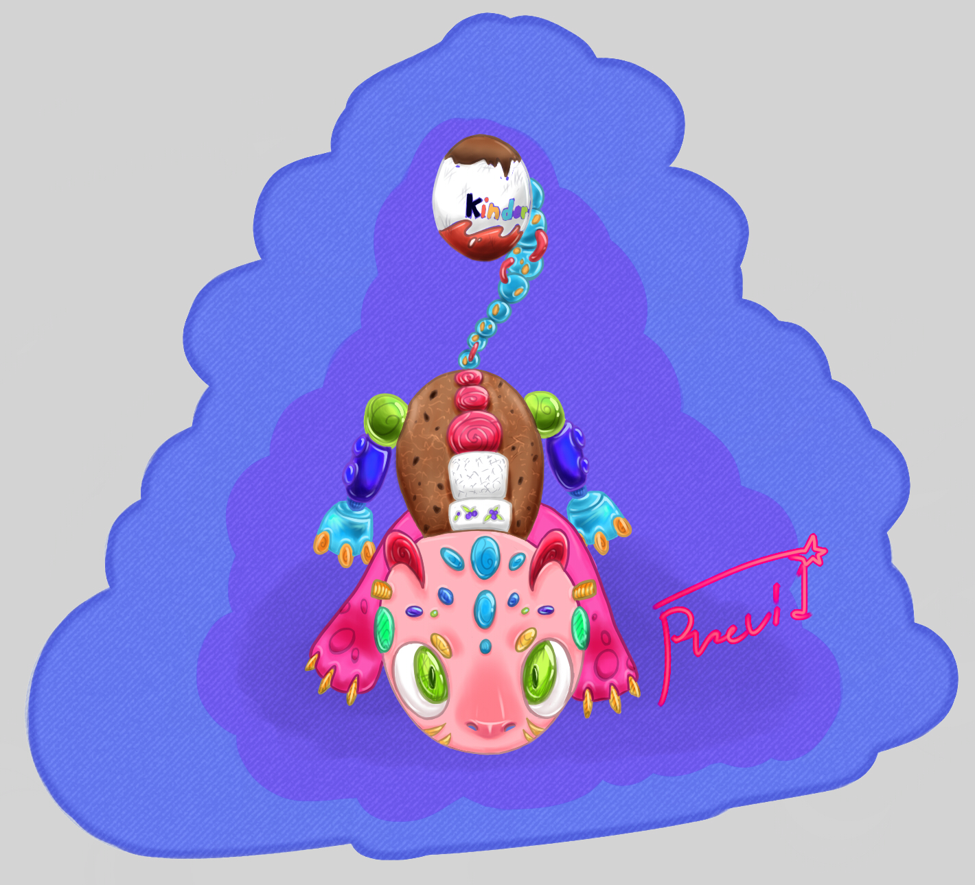 Иллюстрация Химера из сладостей в стиле другое | Illustrators.ru