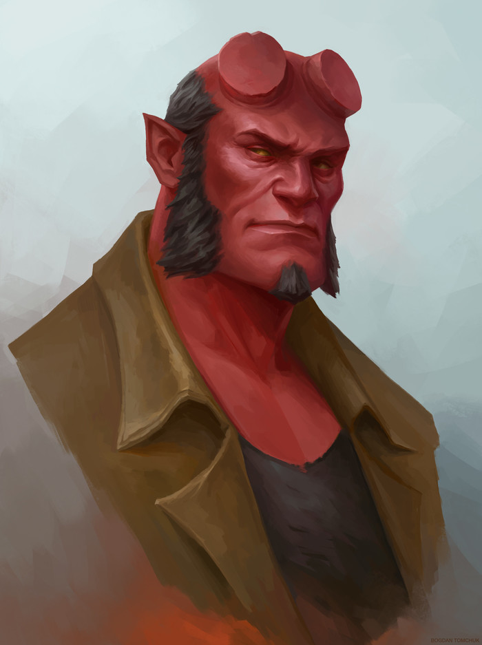 Иллюстрация Hellboy в стиле 2d, cg, game dev Illustrators.ru.