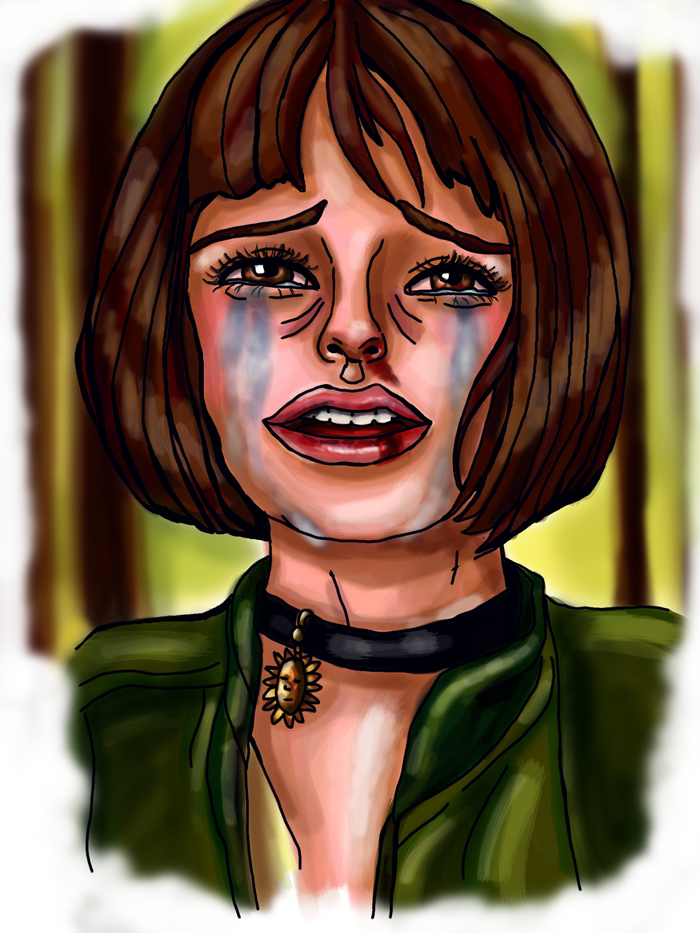 Иллюстрация Матильда. Фильм "Леон" в стиле карикатура,